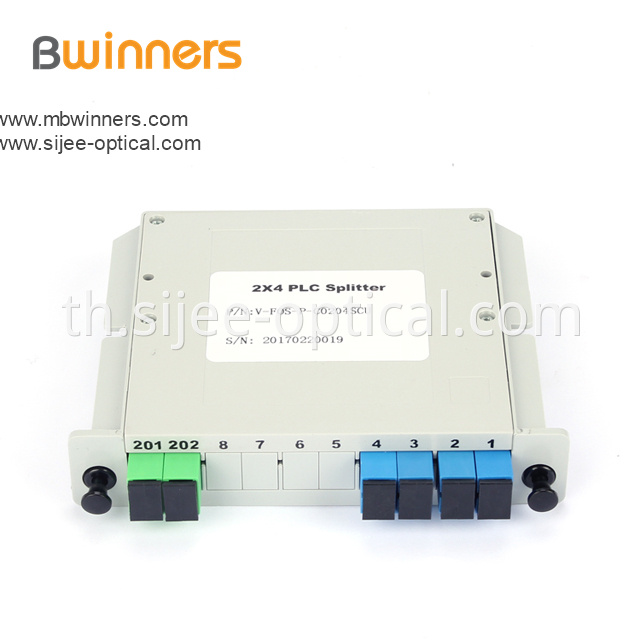 โมดูลแทรก 2x4 Plc Splitter พร้อมตัวเชื่อมต่อ Sc Upc Insertion Module 2x4 Plc Splitter With Sc Upc Connector